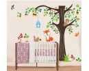 Tree WallL Sticker For Nursery, Squirrel, Fox Mushroom Wall Decal
