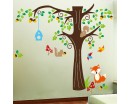 Tree WallL Sticker For Nursery, Squirrel, Fox Mushroom Wall Decal