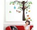 Tree WallL Sticker For Nursery, Squirrel, Fox Mushroom Wall Decal