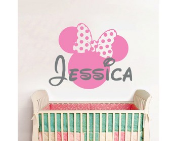 Personalised Baby Name Minnie Mouse Ears