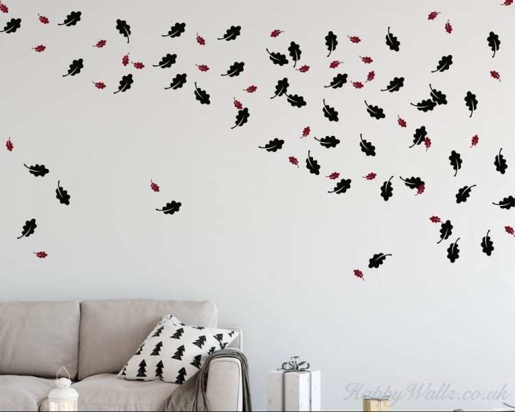 Oak Leaf Pattern Modern Wall Decal - Design Your Own Wall Sticker Uk