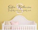 Fearfully and Wonderfully Made Bible Verse Decal with Personalized Name for Nursery in a Handwritten Calligraphy Style