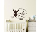 Sheep with Personalized Name Sheep Wall Decals Personalized Name Decals Vinyl Sticker Name Girl Bedroom Decor