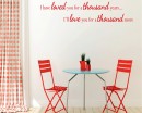 I have loved you a thousand years wall decal - bedroom wall decal - love wall decal - Love you wall decal- Lettering Wall Stickers