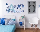 Robot with Boys Name Robot with Boys Name Custom Decal - Personalized Boy Name Monogram