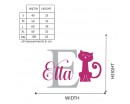 Kitty with Girls Name Decal Kitty with Girls Name Decal-Kitty with initial & Customized Name Decal,Nursery name and Cat Wall Decal