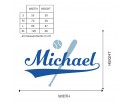 Baseball with Boys Name Sports Nursery Wall Decal