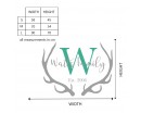Antler Family Monogram Names Wall Decal