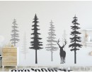 Pine Tree Wall Decals With Deer Pine Tree Wall Decals With Deer - Six Individual Trees with Animal