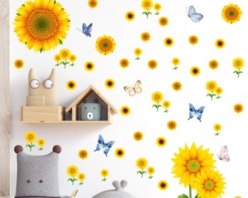 Sunflower & Butterfly Wall Sticker – Removable Waterproof Wall Art For Bedroom, Nursery, Bathroom - View #8