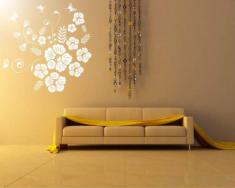 Gold Large Flower Decals