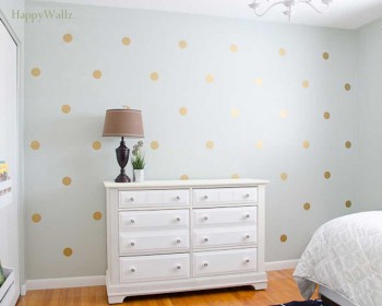 Gold Polka Dots Spots Wall Sticker for Nursery and Home