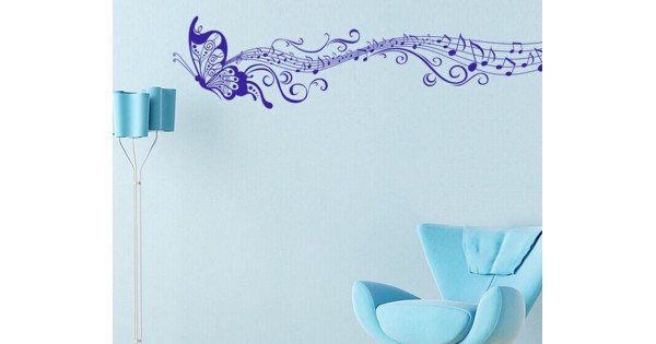 Butterfly Wall Decals – Peel & Stick Vinyl Stickers For Nursery Or Girls Room (Azure Blue, 55x58")