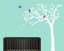 Tall Tree Wall Decal with Birds - Tree Art Stickers
