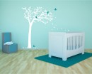 Tall Tree Wall Decal with Birds - Tree Art Stickers